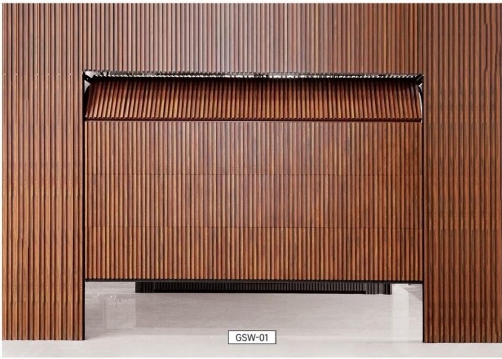 Hidden-panel sectional garage door